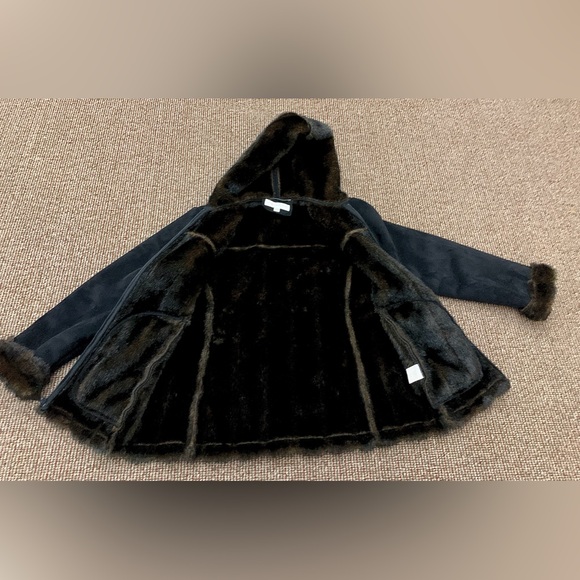 Women’s Small Jones New York Faux Suede Faux Fur Hooded Jacket - Picture 16 of 16